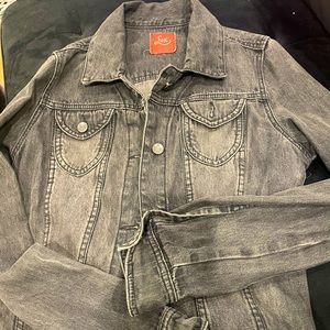 Black Acid Wash Denim Jacket - Youth size L (fits as women’s small)